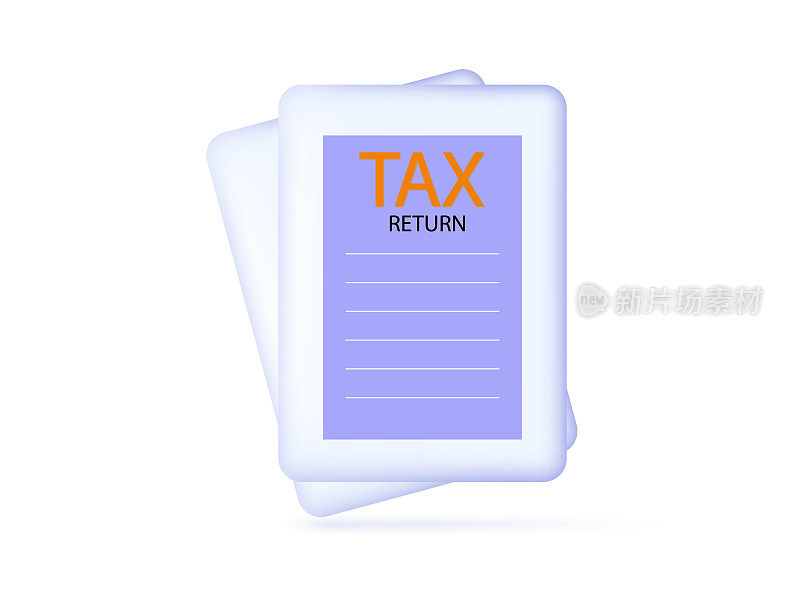 纳税申报表3 d。提交年度报告的截止日期。会计纸质表，电子档页。在线按时提交报表，进行税务计算。最终预算，收入申报。向量
